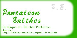 pantaleon balthes business card